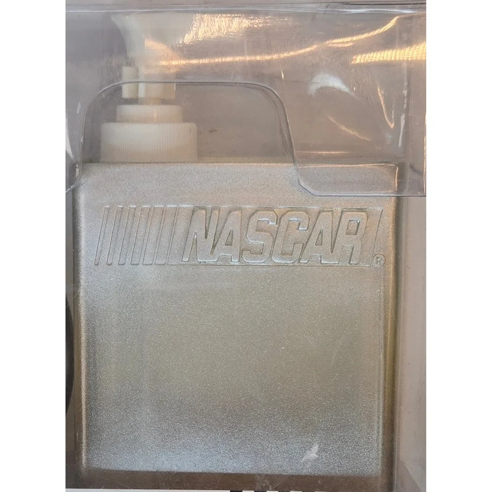 Vintage NASCAR Themed Soap Dish & Lotion Pump Set With Race Clock Design New